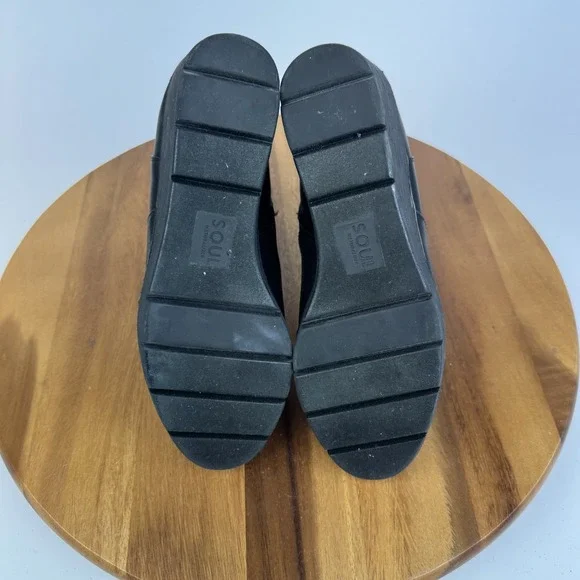 New Womens Soul Naturalizer Apollo Black Leather Chelsea Wedge Boots Size 7.5 M - Picture 7 of 8